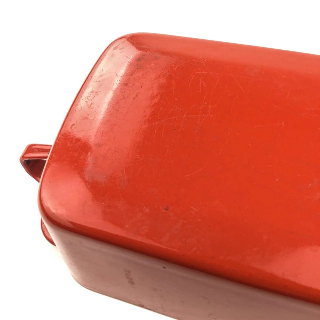 Vintage Dansk Red Enamel Loaf Pan France For Sale - Image 10 of 12