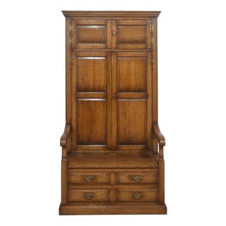 Oak Hall Seat Cupboard, 1890s For Sale