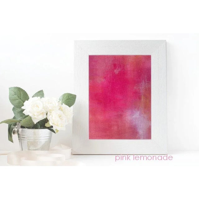 Bright Pink Fuschia Abstract Original Art Print Giclee Limited Edition For Sale - Image 4 of 5