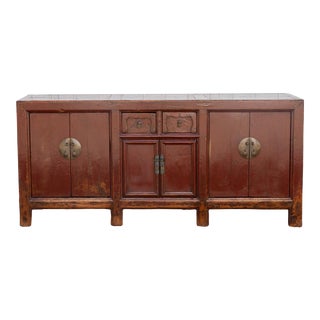 Antique Red Painted Chinese Sideboard For Sale
