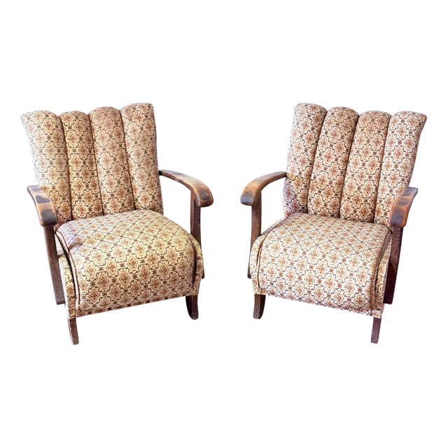 Vintage Lounge Chairs by J. Halabala, 1940s, Set of 2 For Sale