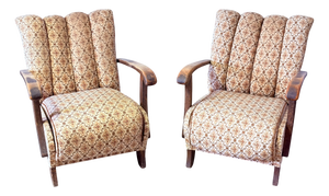 Vintage Lounge Chairs by J. Halabala, 1940s, Set of 2