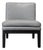 West Elm Modern Gray Leather Slipper Chair With Dark Wood Legs For Sale