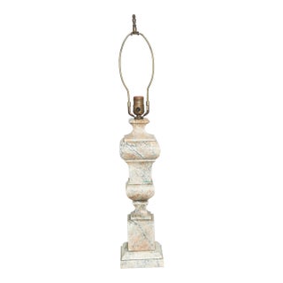 Mid 20th Century Neoclassical Column Marble Table Lamp For Sale