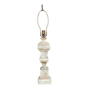 Mid 20th Century Neoclassical Column Marble Table Lamp