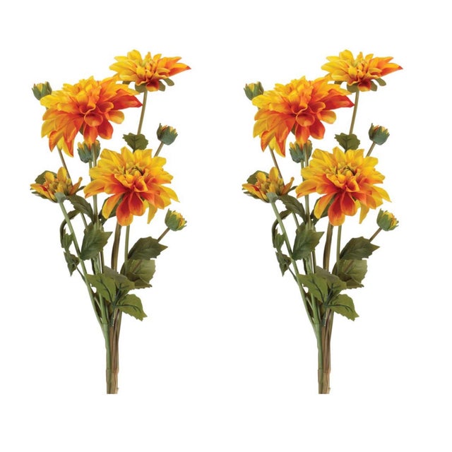 Rustic Dahlia Flower Bundle (Set of 2) For Sale - Image 3 of 3
