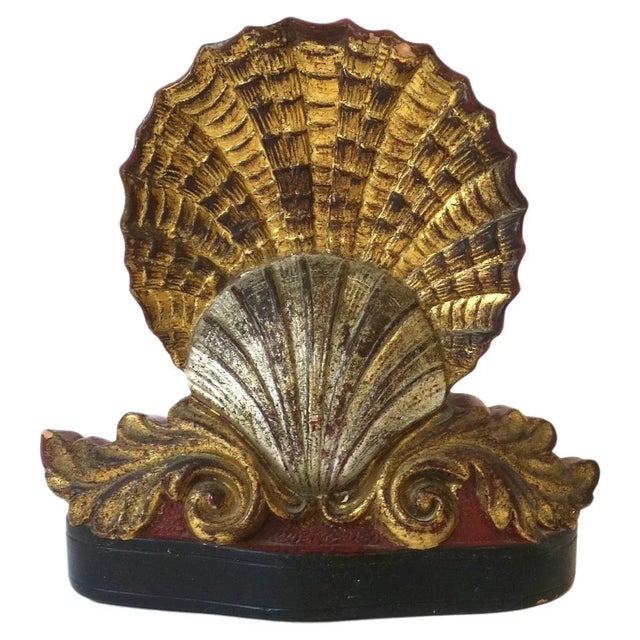Italian Gold Gilt Scallop Seashell Bookend, Circa 20th Century For Sale - Image 13 of 13