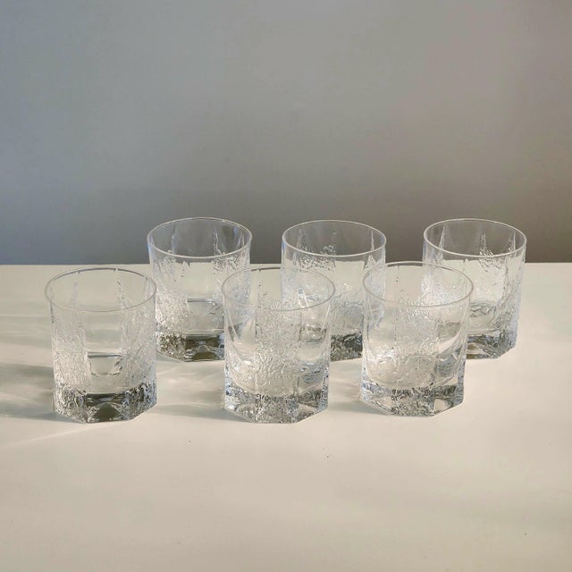 1970s Shot Glasses Iittala Timo Sarpaneva Kalinka Brutalist Rock Crystal - Set of 6 For Sale - Image 17 of 17