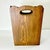 Wood 1970s Vintage Folk Art Boho Chic Walnut Wood Wastebasket For Sale - Image 7 of 10