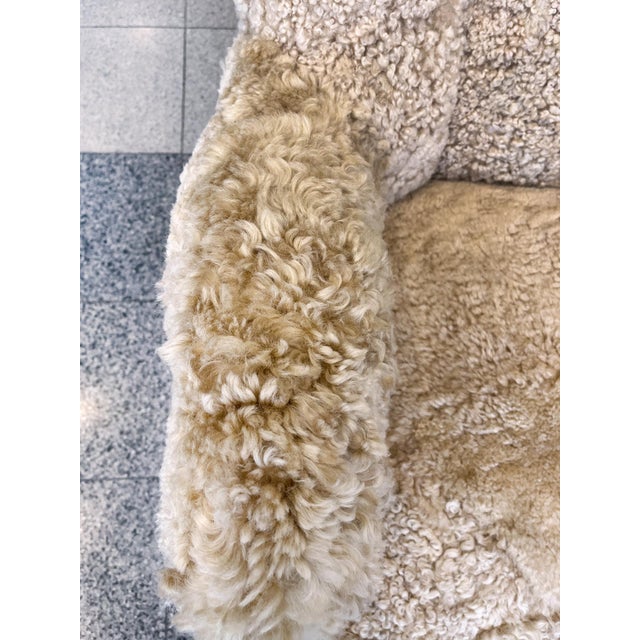 Danish Modern Lounge Chair in Shearling in the Style of Fritz Hansen For Sale - Image 9 of 14