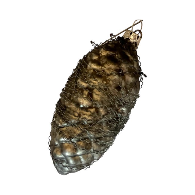 Antique German Wire-Wrapped Pine Cone Christmas Ornament For Sale - Image 4 of 4