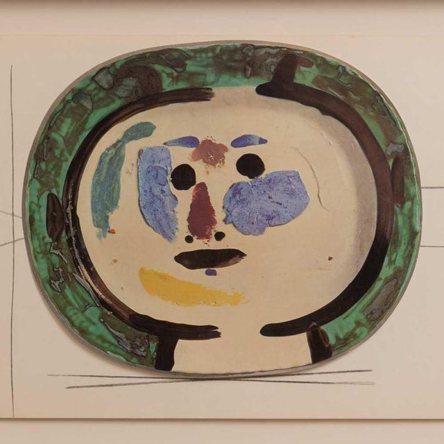 Incredible and rare framed limited edition lithograph of a Picasso ceramic from Céramiques de Picasso published by Albert...