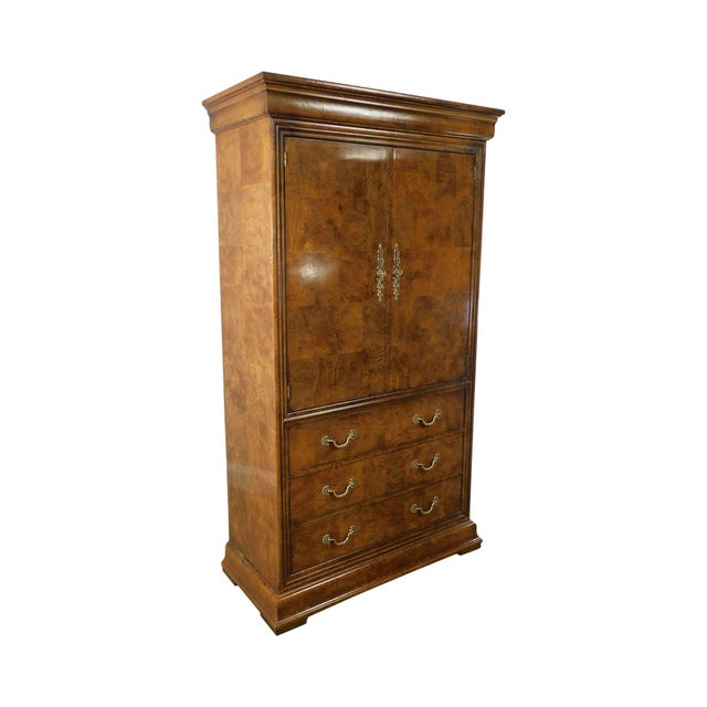 Henredon Charles X Collection Burl Wood Armoire | Chairish