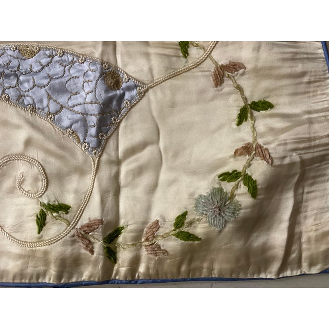Vintage 1950- Hollywood 3-Piece Ivory Satin Full Size Bedspread Set For Sale - Image 4 of 13