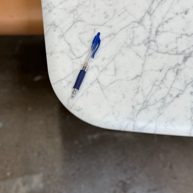 B & B Italia Matte Carrara Marble Alex Dining Table For Sale - Image 9 of 12