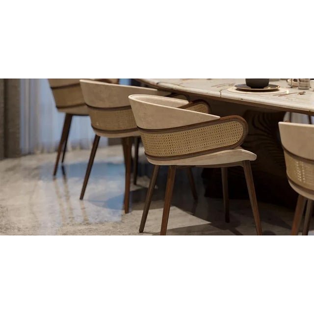 Mudhif Dining Armchairs from Alma De Luce, Set of 6 For Sale - Image 6 of 8