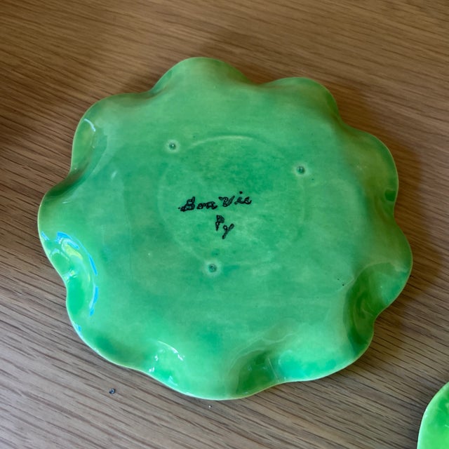 French Jean Roger Attributes Ceramic Majolica Green Cabbage Tureen With