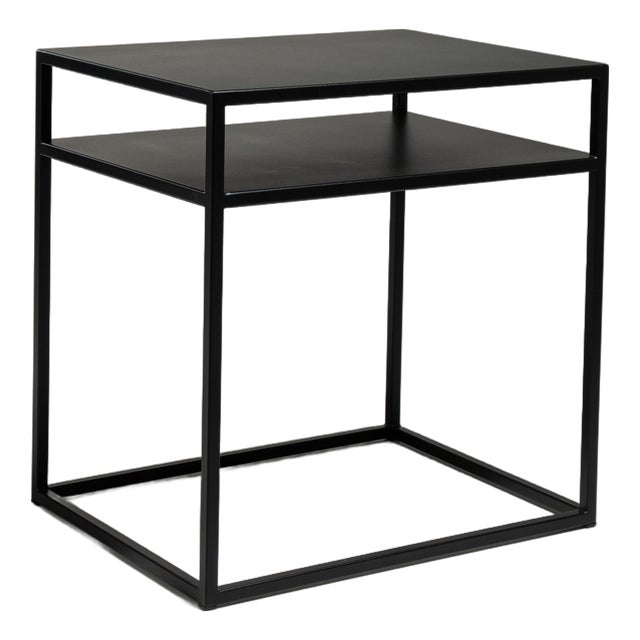 Early 21st Century Poland Black Wood Side Table For Sale