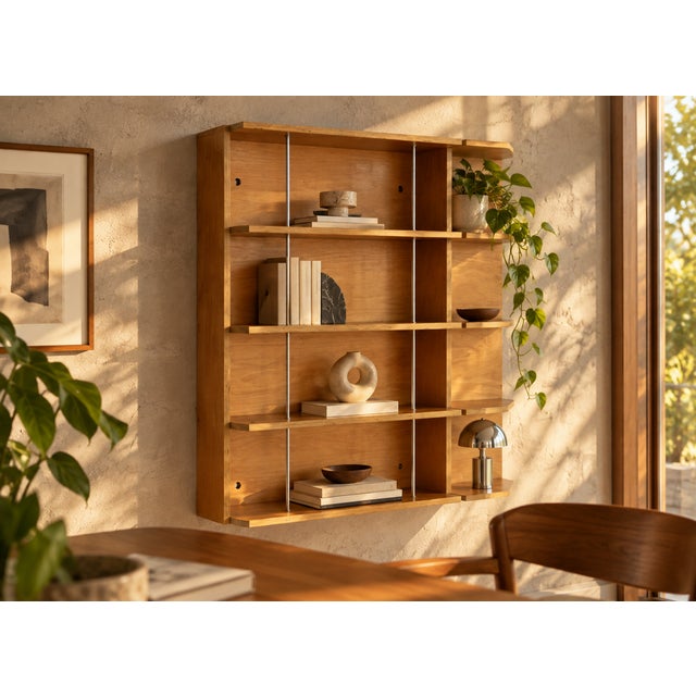 Beige Vintage Wall-Mounted Bookcase, 1980s For Sale - Image 8 of 9