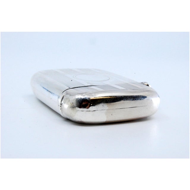 Silver Matchbox with Raised Bands, in Good conditions. Designed 1920 to 1949