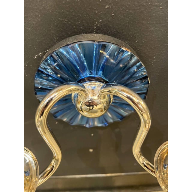 1930s 1930s French Cobalt Blue Mirror Sconces - a Pair For Sale - Image 5 of 6