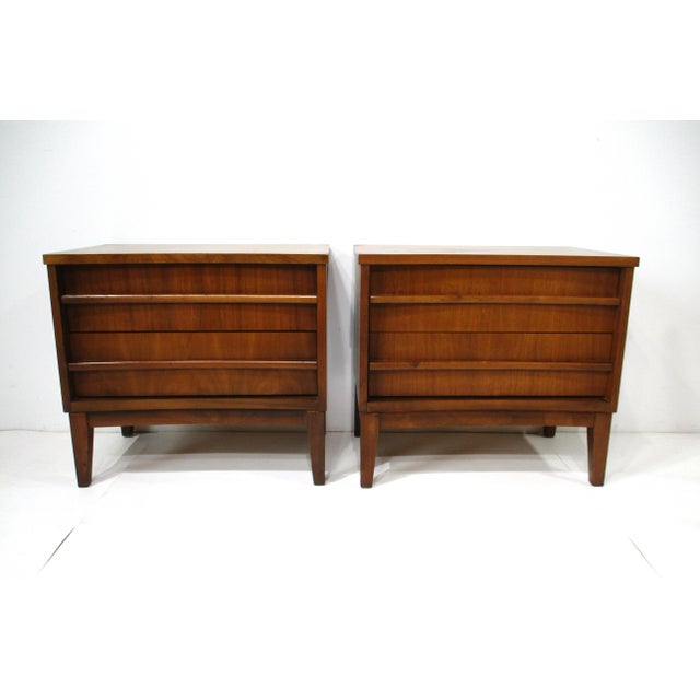 Mid Century Walnut Nightstands in the Style of Altavista Lane For Sale - Image 12 of 12