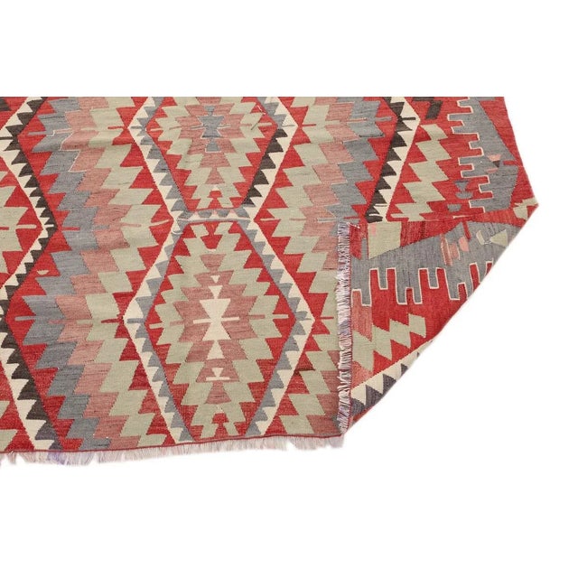 Mid 20th Century Mid 20th Century Vintage Turkish Kilim Rug For Sale - Image 5 of 7