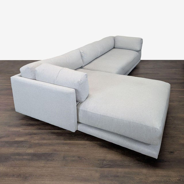 Blu Dot Sunday Modern Light Gray Sectional Sofa With Chaise For Sale In San Francisco - Image 6 of 13