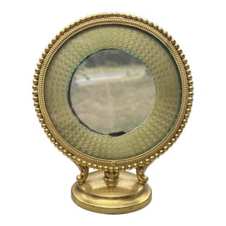 Fine Antique Friedman Silver Co. Guilloche Enamel Gilt Picture Frame Art Deco For Sale