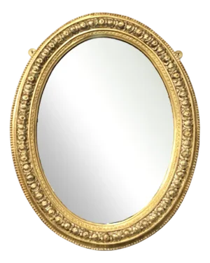 Victorian Oval Gilt Mirror, 1887