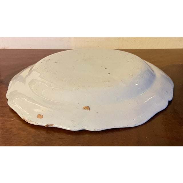 Ceramic Antique Early 19th Century French Faience Pottery Plate With Mediterranean Palm Tree & Urn Garden Landscape For Sale - Image 7 of 7