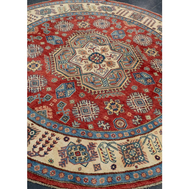 Turkish Oriental Hand Knotted Round Rug 7'10" x 7'11" #17998 For Sale - Image 3 of 8