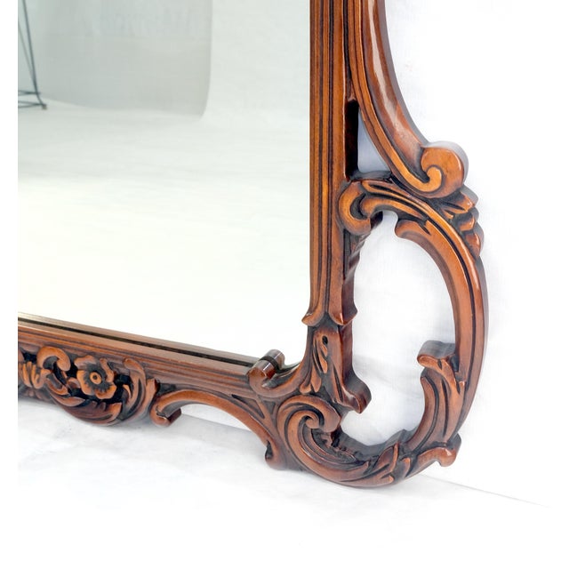 Very Fine c1940s Pierced Carved Mahogany Chippendale Style Wall Mirror MINT For Sale - Image 9 of 14