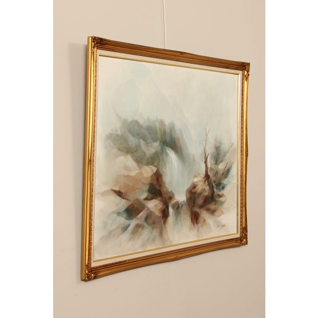 Paul Rubens Mountain Waterfall Landscape Framed Oil Painting For Sale - Image 4 of 12