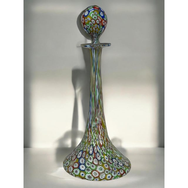 Lot of 2 Italian Millefiori Glass Bottles For Sale - Image 11 of 14