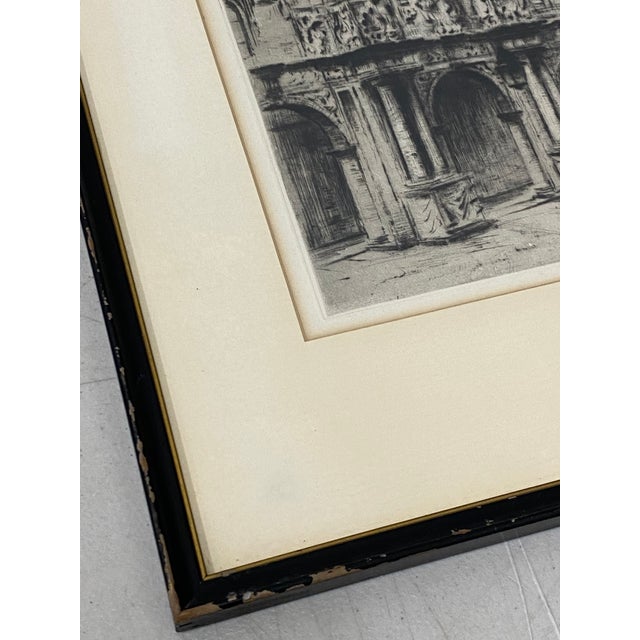 Early 20th Century European Architecture Drypoint Etching C.1930 For Sale - Image 4 of 9