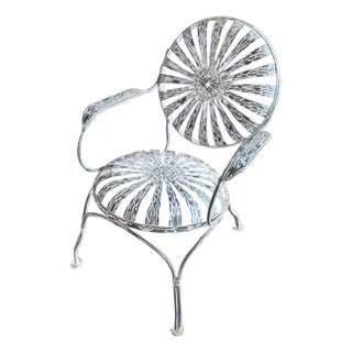 Arras France Button Bottom Hand Wrought Garden Chair For Sale