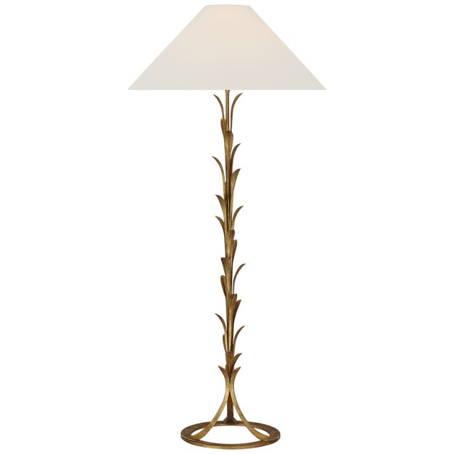 Traditional Chapman & Myers by Visual Comfort Signature Provenz 62" Floor Lamp in French Gild with Linen Shade For Sale - Image 3 of 3