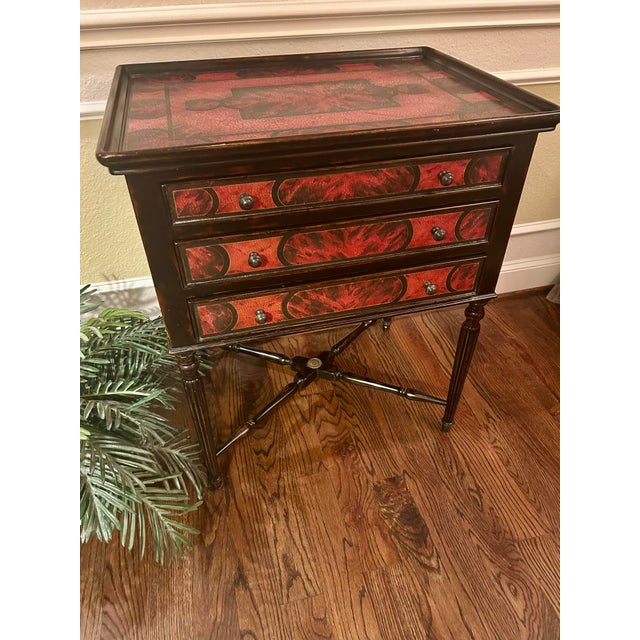 Transitional 1990s Faux Tortoise Shell Accent Chest by Theodore Alexander For Sale - Image 3 of 10