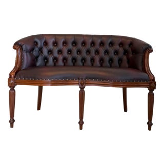 Chesterfield Two Seater Club Sofa in Oxblood by Kultmöbel, 2000s For Sale