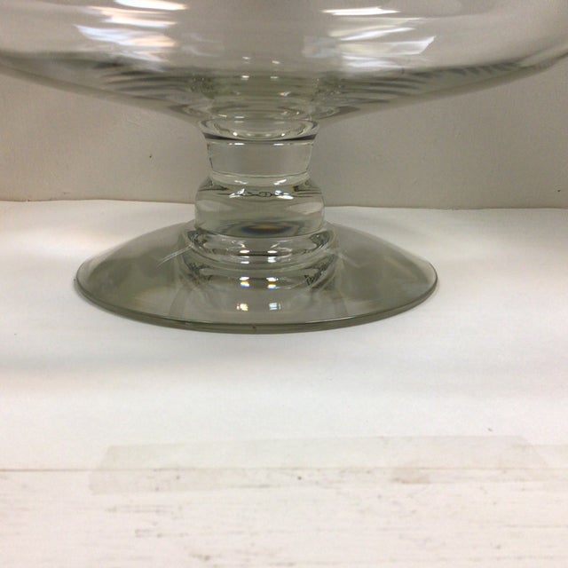 Transparent Dorothy Thorpe Style Large Pedestal Punch Bowl and 2 Vases-Set of 3 For Sale - Image 8 of 12