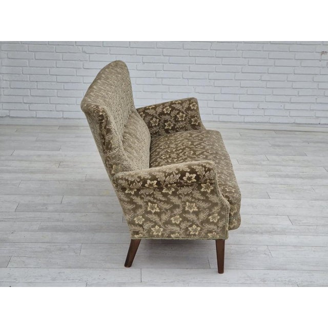 Danish 2 Seater Sofa in Velour by Fritz Hansen, 1950s For Sale - Image 11 of 18