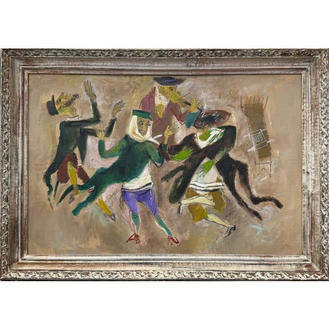 William Gropper, Large Oil Painting Klezmer Wedding Rabbis Judaica WPA Jewish Art William Gropper, c.1940's For Sale In Miami - Image 6 of 16
