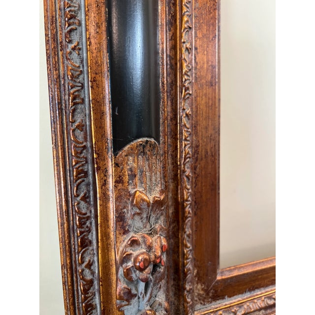 Vintage Baroque Revival Bronze & Black Wood Frame For Sale - Image 13 of 17