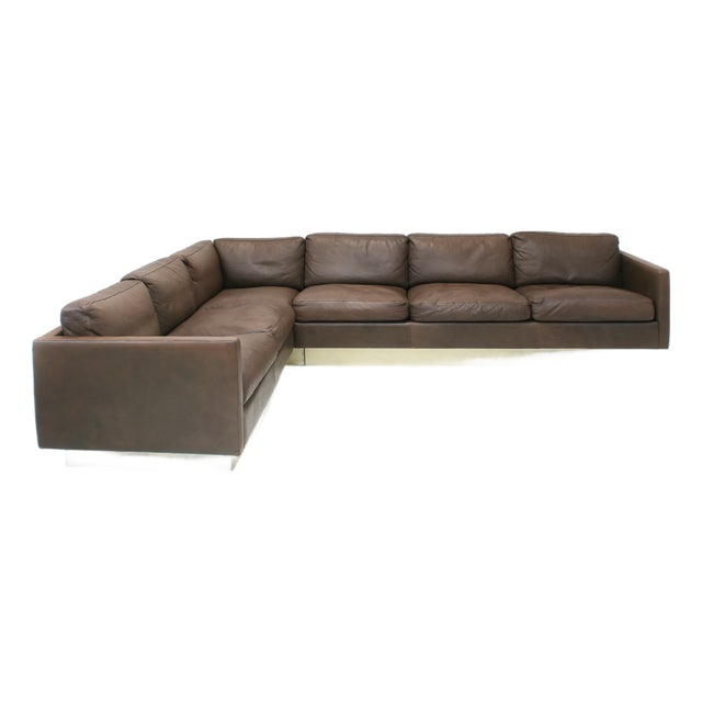 L-Shaped Sofa in Leather by Georg Thams for Vejen Polstermöbelfabrik, Denmark, 1970s For Sale