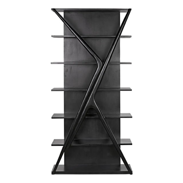 Vetra Bookcase, Hand Rubbed Black For Sale