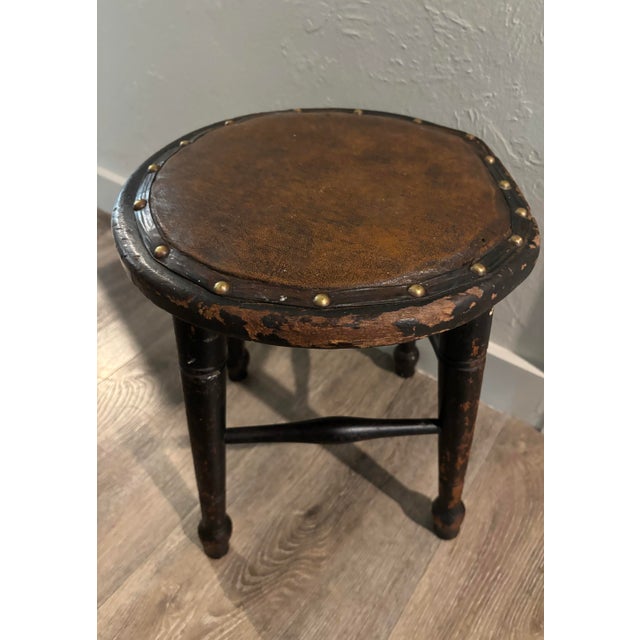 Wood Antique English Stool For Sale - Image 7 of 7