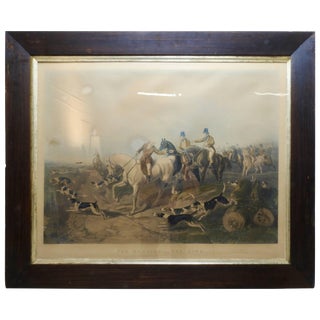 Fox Hunting "The Find" Lithograph by Artist J. R. Herring For Sale