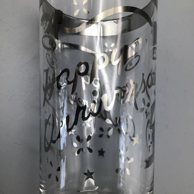 Happy Anniversary Platinum Rim Cocktail Glasses-Set of 6 For Sale - Image 10 of 13