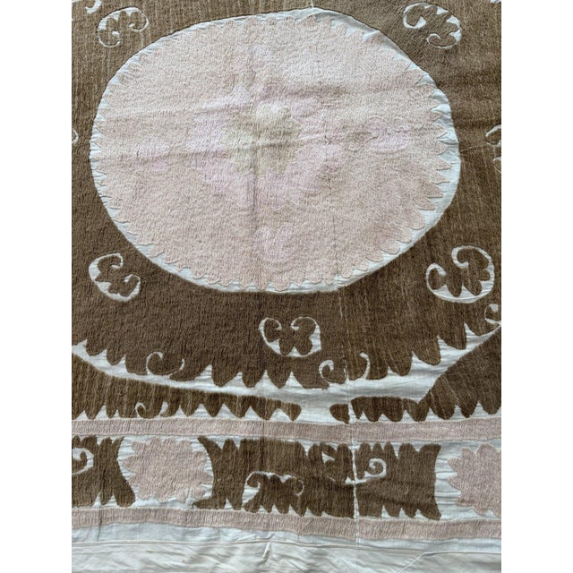 Suzani Embroidery Wall Decor - Boho Embroidery 4'6'' X 5'6'' For Sale - Image 18 of 18